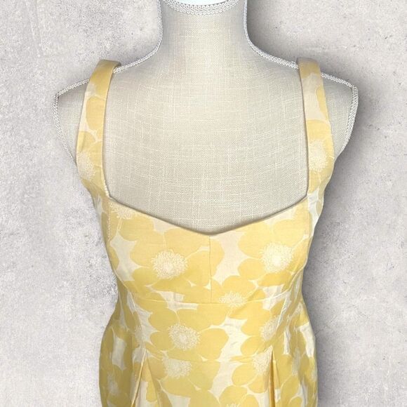 Cynthia Steffe | EUC Women’s Jacquard Yellow & Cream Floral Dress Size 4 - Picture 11 of 11